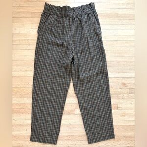 Madewell Brown Plaid Paperbag Waist Tapered Leg Pants Size 4